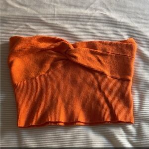 Boutique Orange Knotted Tube Top